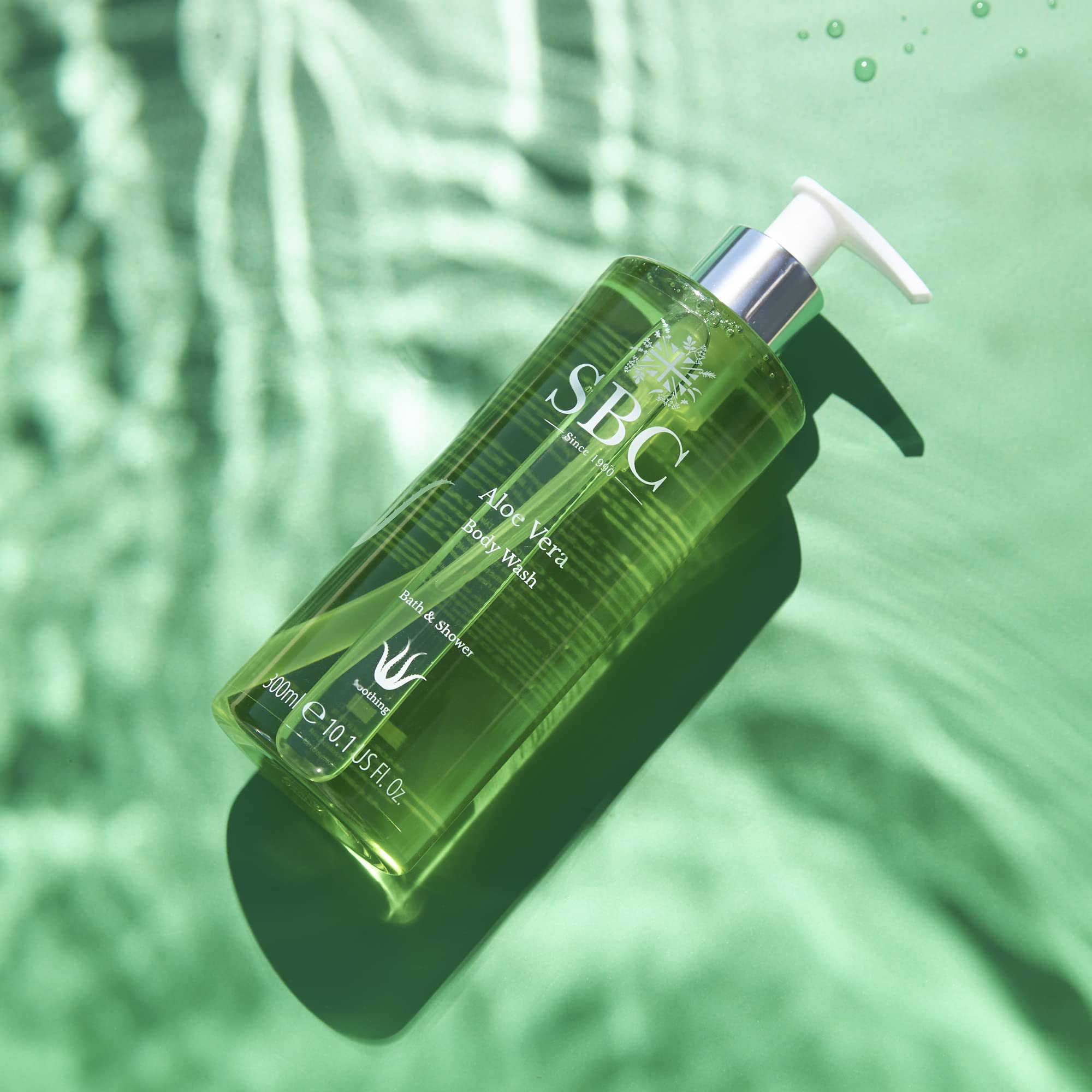 SBC Skincare Aloe Vera Body Wash 500ml - Soothing, Cooling Shower Gel - Hydrating, Family Friendly After Sun Gel