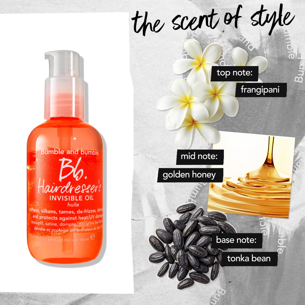 Bumble and bumble. Hairdresser's Invisible Oil Frizz-Reducing Hair Oil | Heat Protection, Frizz Control + Shine | Curly, Wavy, Straight | With Argan, Coconut, + Grapeseed Oil, 100 ml