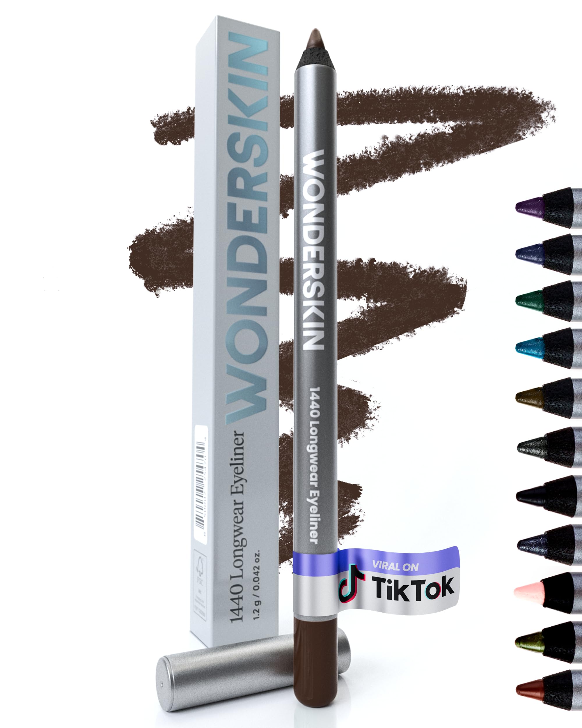 Wonderskin 1440 Longwear Eyeliner Pencil - Kalamata Brown, Waterproof, Smudge-Proof Eye Liner - Damaged Box