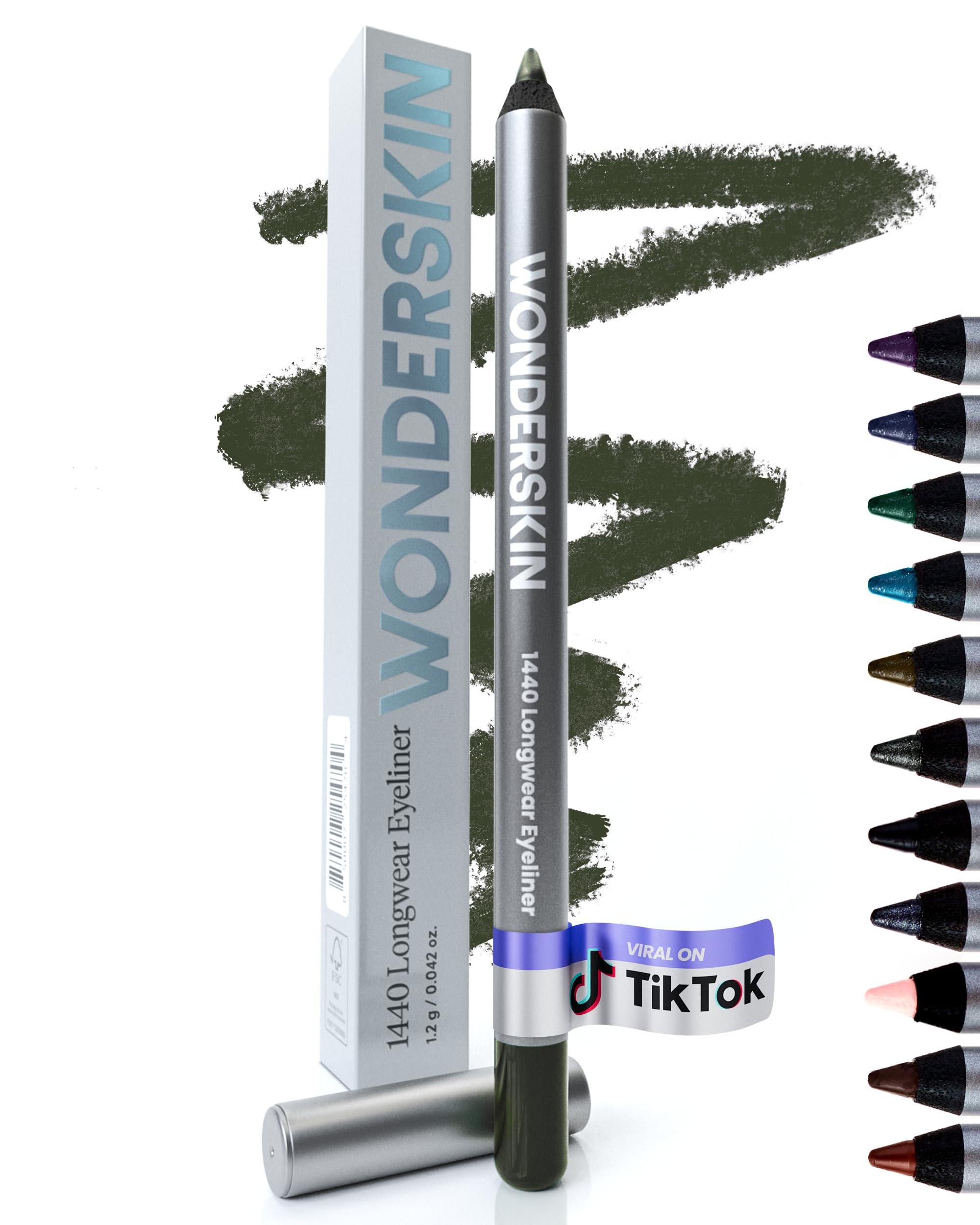 Wonderskin 1440 Longwear Eyeliner Pencil - Kalamata Brown, Waterproof, Smudge-Proof Eye Liner - Damaged Box