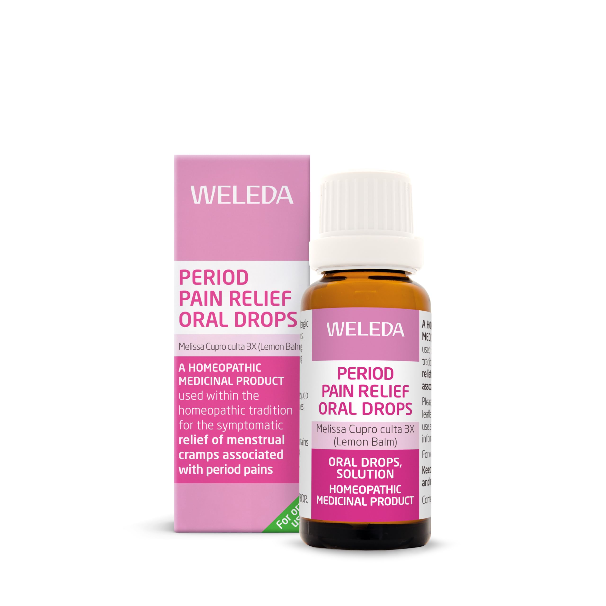 Weleda Period Pain Relief Oral Drops - Menstrual Cramps, Melissa Cupro 3X, Lemon Balm, Homeopathic, Vegan, 25ml - Damaged Box - BBE 09/2028