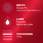 Durex Thin Feel Condoms, Close Fit, 30s, Secure, Tighter, Natural Latex, with Silicone Lube, Easy On Shape - Damaged Box - BBE 12/2027