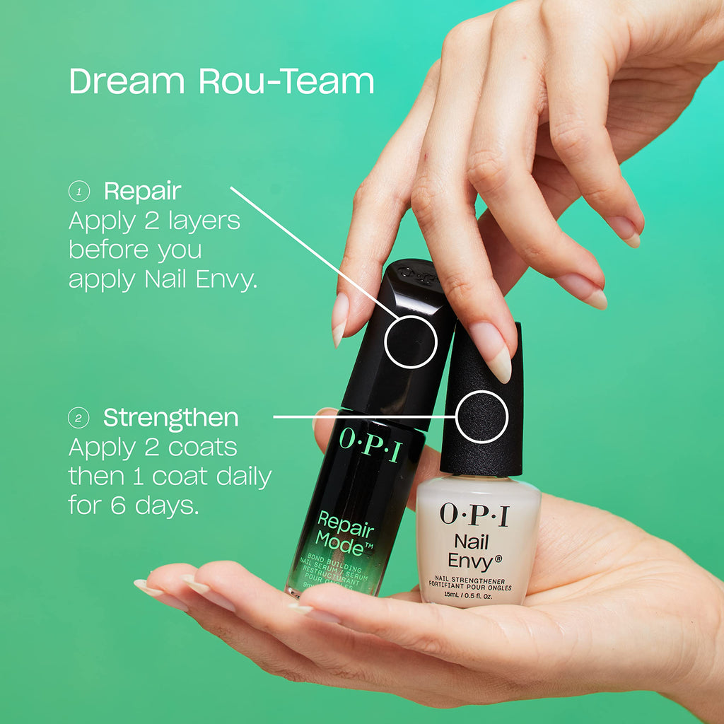 OPI Nail Envy Nail Strengthener - Pink to Envy Sheer Pink Polish - Vegan Formula for Weak Nails - 15ml Treatment - Damaged Box
