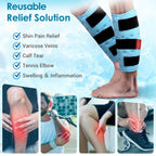 Comfytemp Leg Ice Pack Wrap (2 Packs), Reusable Shin Splints Gel Ice Pack for Injuries, Leg Edema, Swelling, Hot & Cold Compress for Limbs, Calf, Tennis Elbow, Knees, Arm, After Surgery Gift