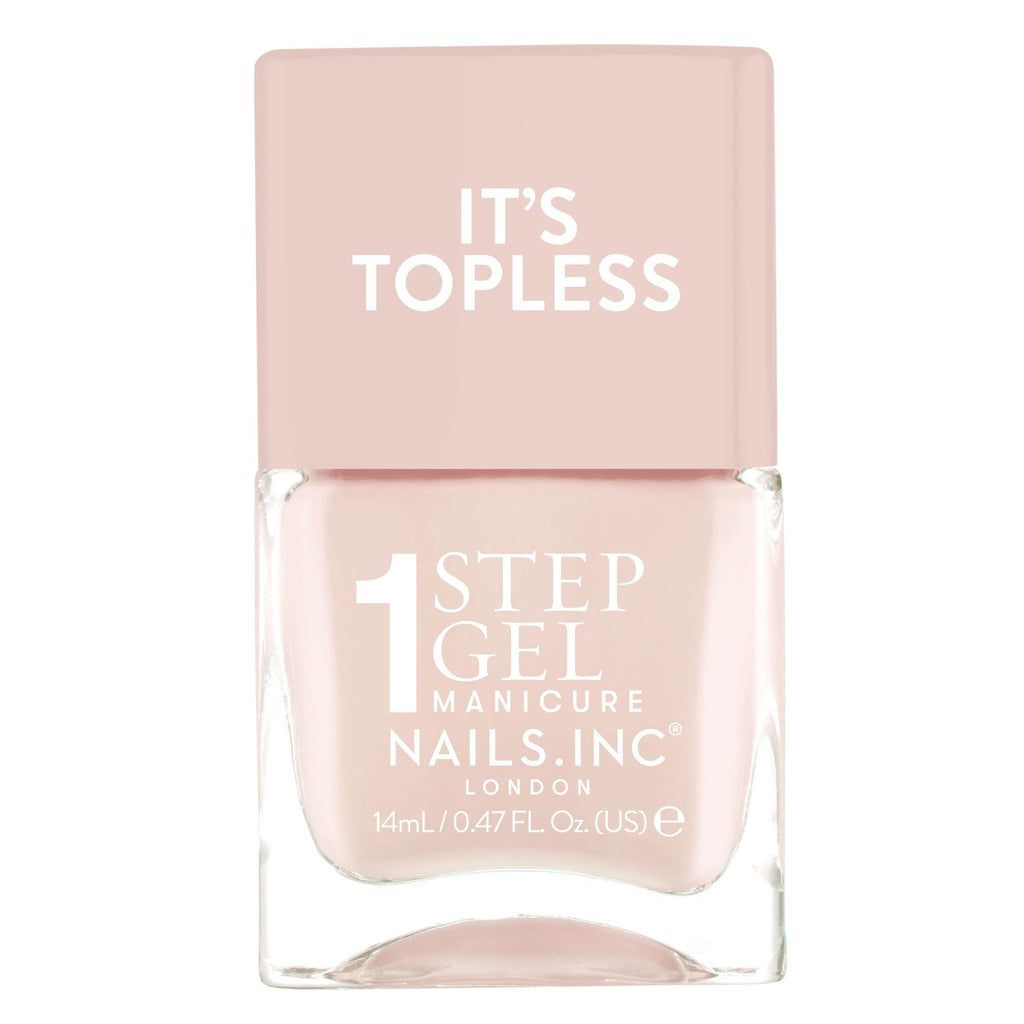Nails Inc It's Topless Gel-Like Nail Polish - 4-in-1 Base, Treatment, Colour & Top Coat - Renee 14ml - Long Lasting, Chip Free - Damaged Box