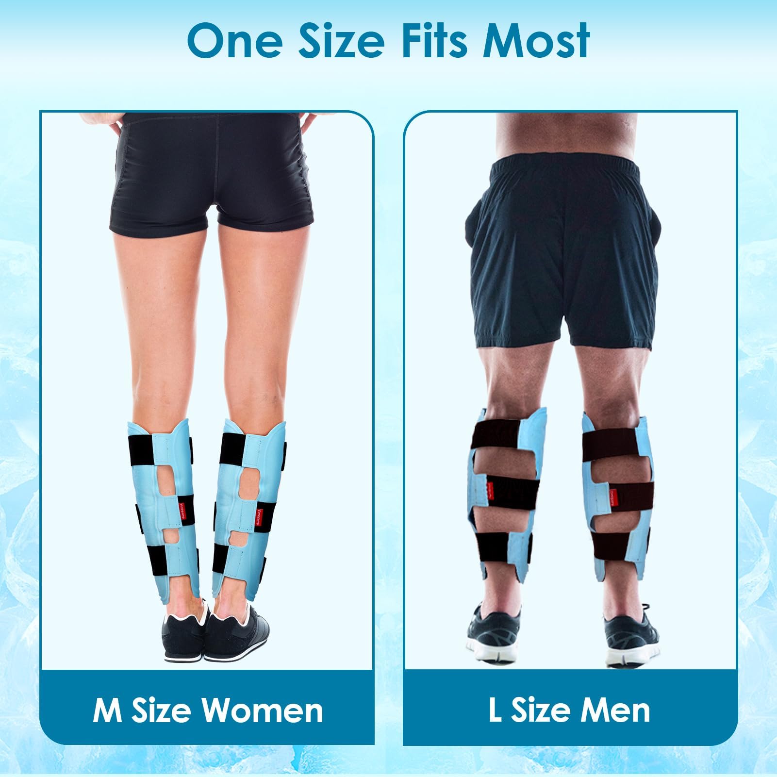 Comfytemp Leg Ice Pack Wrap (2 Packs), Reusable Shin Splints Gel Ice Pack for Injuries, Leg Edema, Swelling, Hot & Cold Compress for Limbs, Calf, Tennis Elbow, Knees, Arm, After Surgery Gift