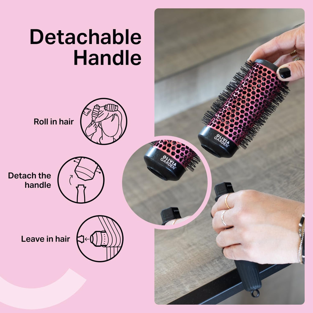 Olivia Garden Multibrush Curlers Kit - Size 45-4 Barrels of the Same Size & 1 Handle - Leave-In Barrels perfect for Curls and Volume - Damaged Box