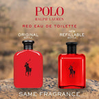 Ralph Lauren Polo Red Eau de Toilette for Men 125ml Spray - Fresh Woody Spicy Fragrance Aftershave - Red Grapefruit Saffron and Redwood - Damaged Box