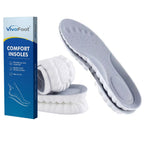 VivoFoot Memory Foam Insoles - Anti-Fatigue Pain Relief Shoe Inserts - Cloud Sole Pads - UK 4-6.5 Grey - Trim to Fit - Damaged Box