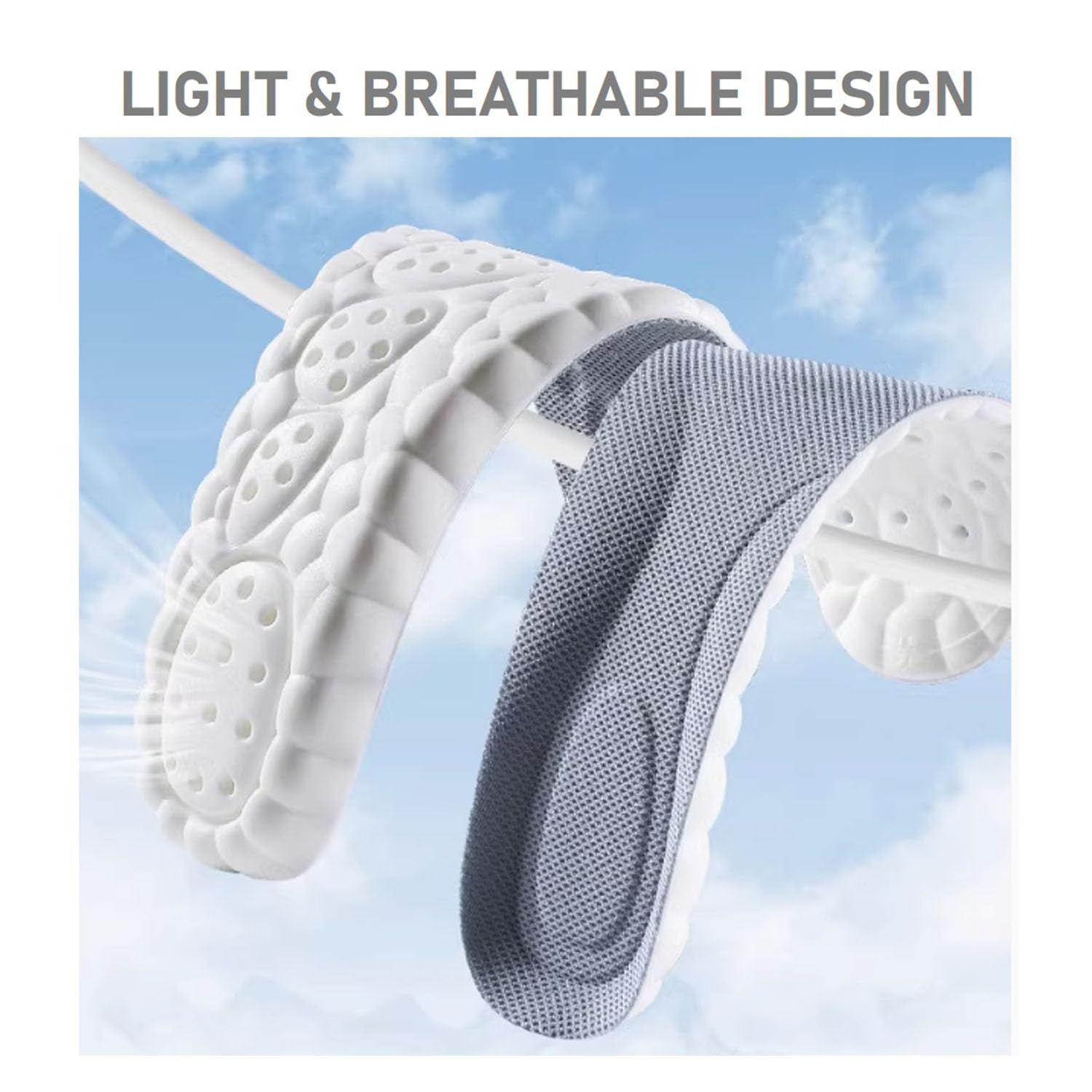 VivoFoot Memory Foam Insoles - Anti-Fatigue Pain Relief Shoe Inserts - Cloud Sole Pads - UK 4-6.5 Grey - Trim to Fit - Damaged Box