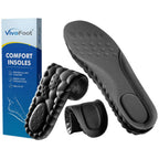 VivoFoot Memory Foam Insoles - Anti-Fatigue Pain Relief Shoe Inserts - Cloud Sole Pads - UK 4-6.5 Grey - Trim to Fit - Damaged Box