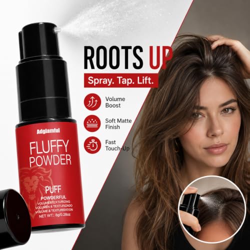 Adglamful Hair Styling Powder, Volumising & Texturising Volume Dust for Instant Root Lift, Strong Hold Matte Finish Texture Powder (8g) - Like New