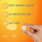 Vitamin C 1000mg & Zinc 15mg Orange Flavour Effervescent Tablets - High Strength Tablets for a Healthy Immune System (4 Tubes)