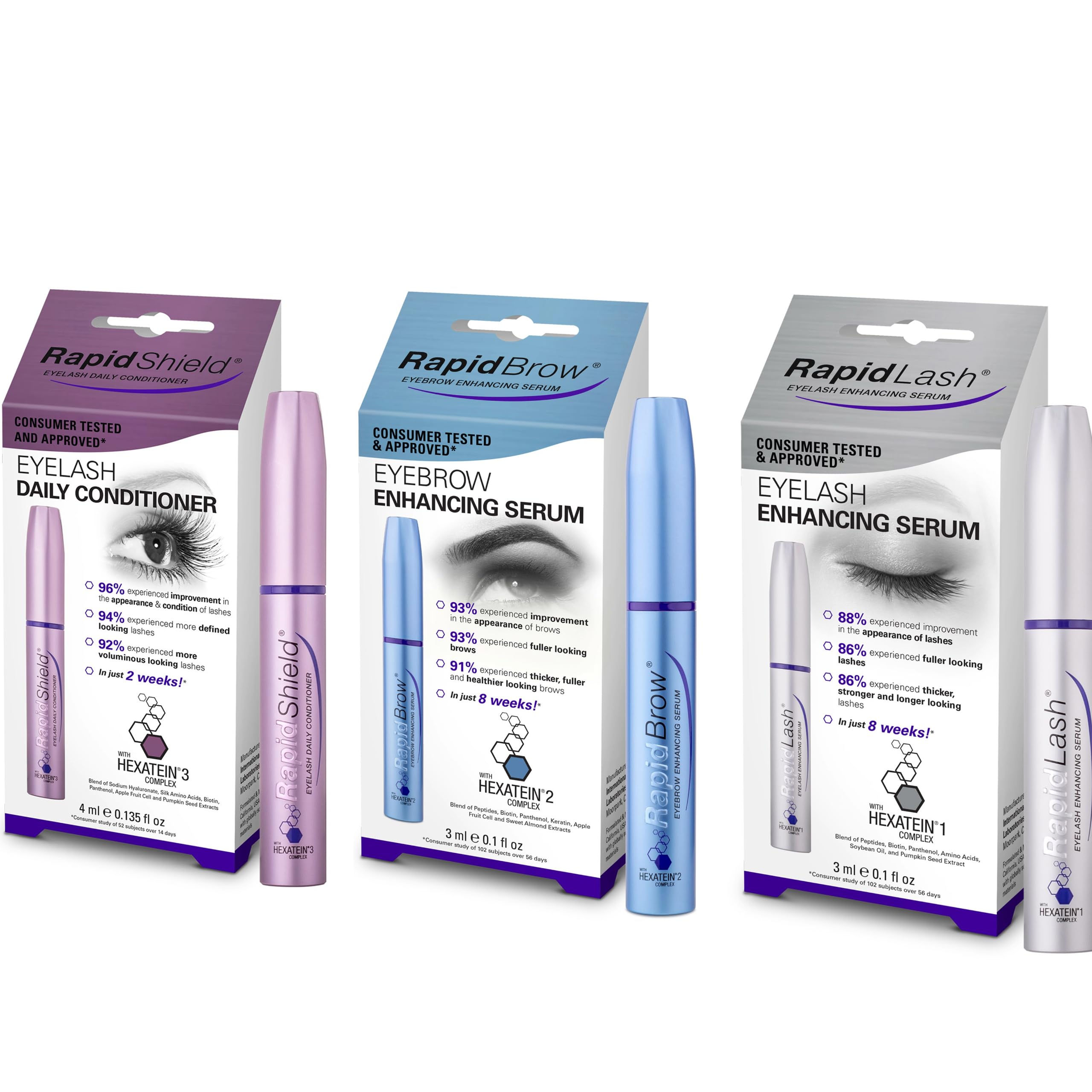 RapidLash Eyelash Enhancing Growth Serum for Longer, Thicker Lashes, 3 ml (Pack of 1) - Damaged Box