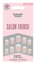Elegant Touch French False Nails 126 - Medium Length, Square Shape, 24 Pack