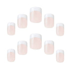 Elegant Touch French False Nails 126 - Medium Length, Square Shape, 24 Pack