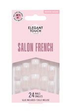 Elegant Touch French False Nails 126 - Medium Length, Square Shape, 24 Pack