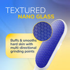 Dr. Scholl's Nano Glass Foot File - Immediately Removes Hard Skin on Wet or Dry Feet, Waterproof & Rustproof, Gentle Dead Skin and Callus Remover, Pedicure Foot Scrubber for Shower, Soft-Grip Handle - Damaged Box