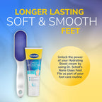 Dr. Scholl's Nano Glass Foot File - Immediately Removes Hard Skin on Wet or Dry Feet, Waterproof & Rustproof, Gentle Dead Skin and Callus Remover, Pedicure Foot Scrubber for Shower, Soft-Grip Handle - Damaged Box