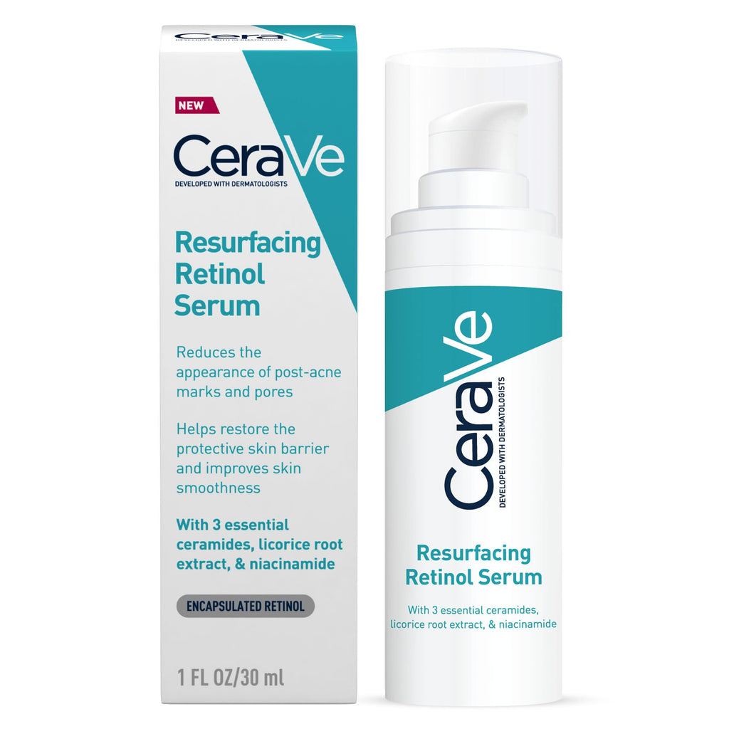 CeraVe Resurfacing Retinol Serum with Ceramides & Niacinamide for Blemish-Prone Skin 30ml, 3 Essential Ceramides, Dermatological Skincare, Hyaluronic Acid - Damaged Box