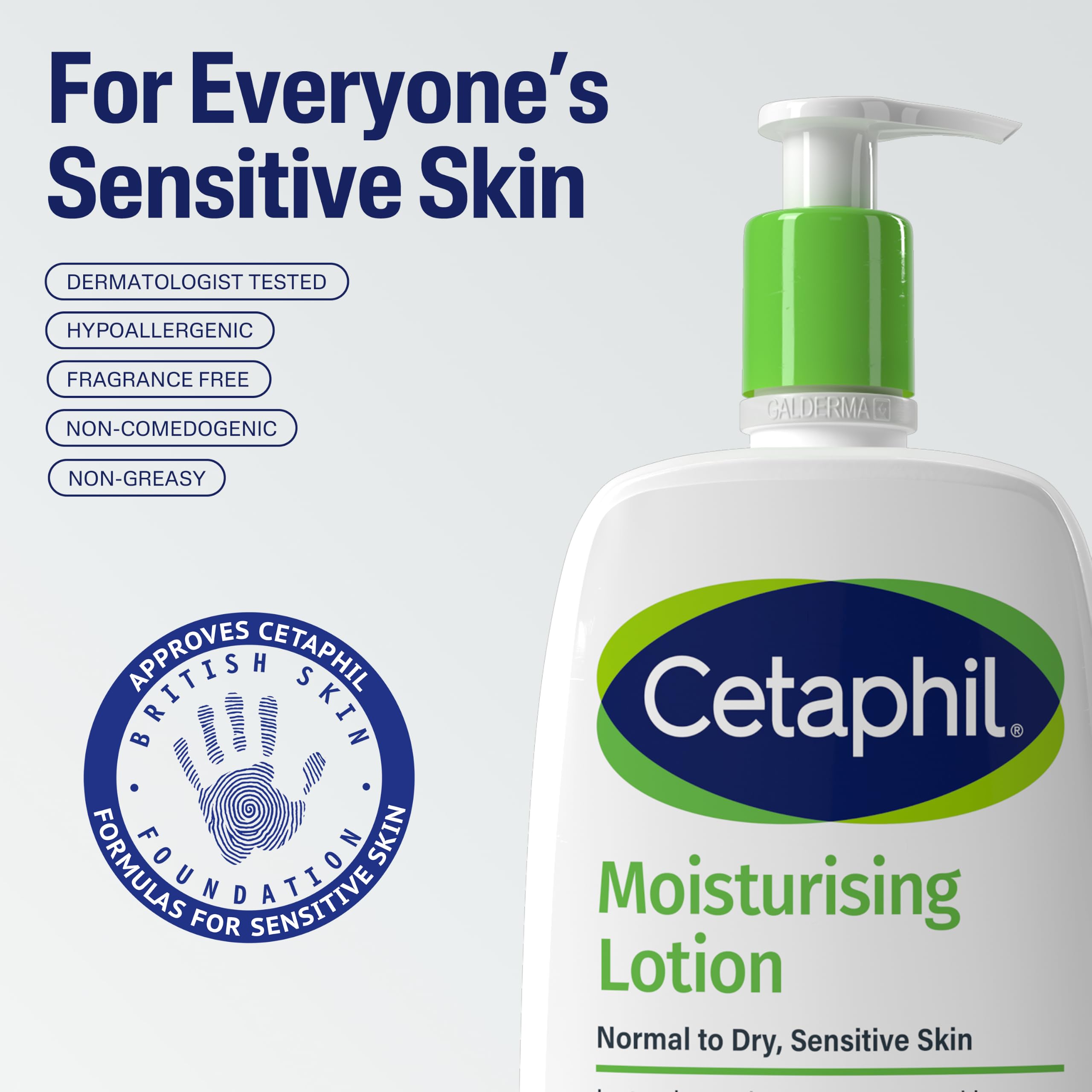 Cetaphil Face & Body Moisturiser, 1L, Moisturising Lotion For Normal To Dry, Sensitive Skin, With Niacinamide & Vitamin E, Packaging May Vary