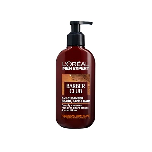 L'Oreal Paris Men Expert Barber Club 3-in-1 Beard, Face & Hair Wash 200ml - Cedarwood Essential Oil Cleanser