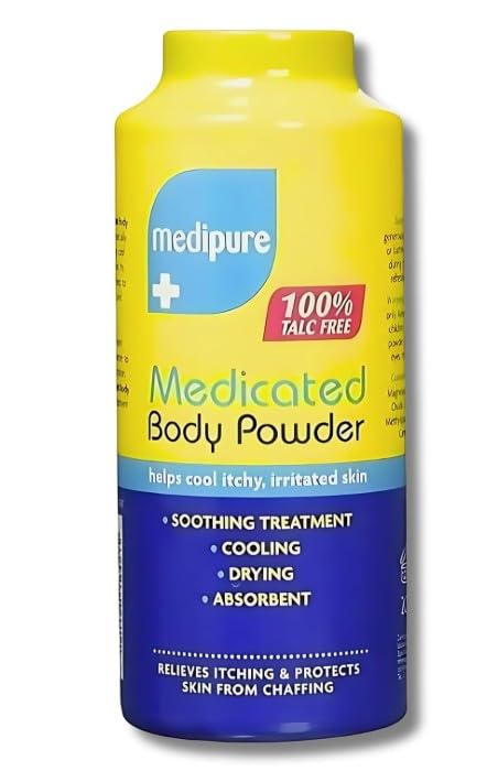 Medipure Medicated Body and Baby Powder - 3 Pack, Talc-Free Skin Protection, Soothing Relief for Sensitive Skin