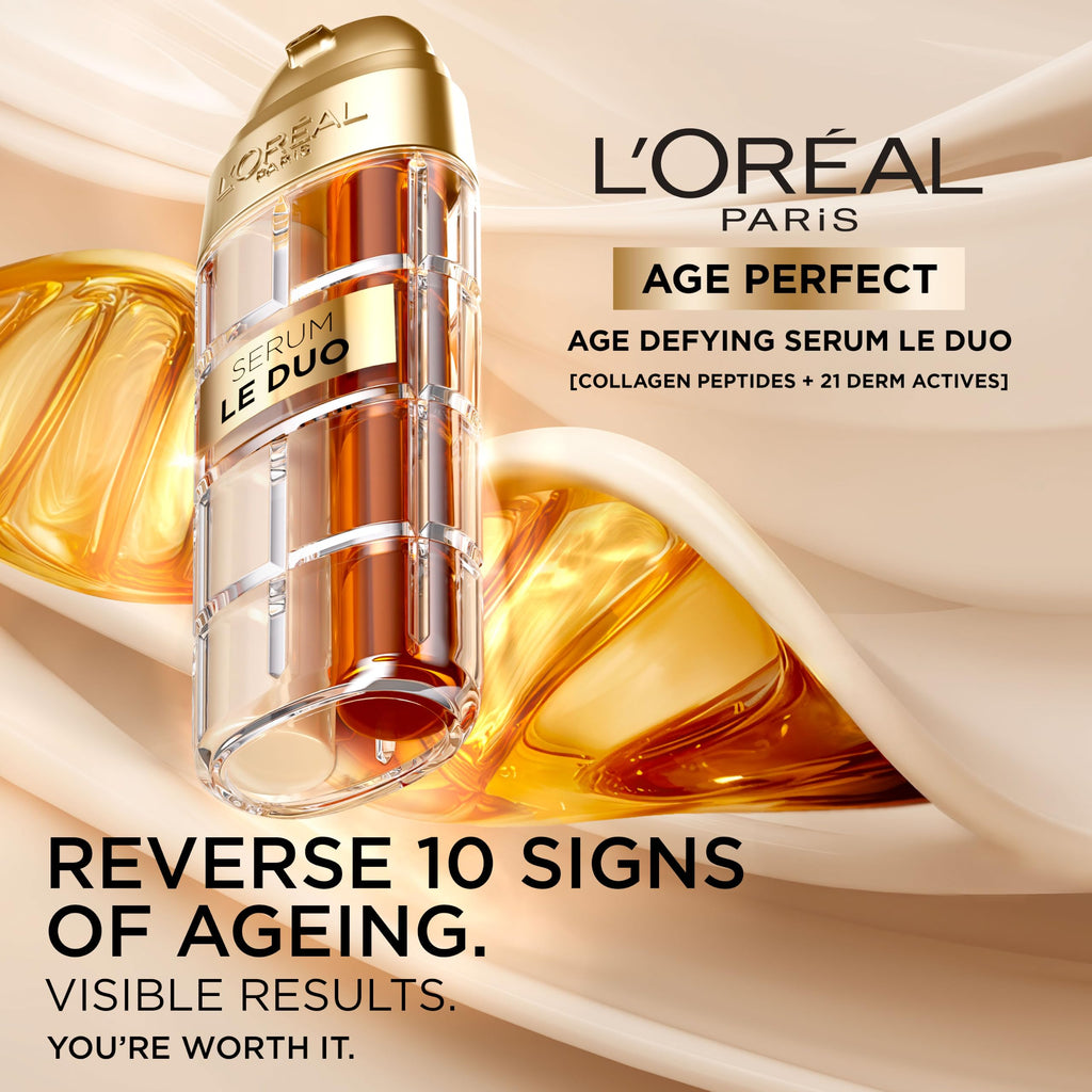 L'Oreal Paris Age Defying Face Serum - Collagen Peptide, Vitamin B3 & C - Instant Firmness & Radiance - 30ml - Damaged Box