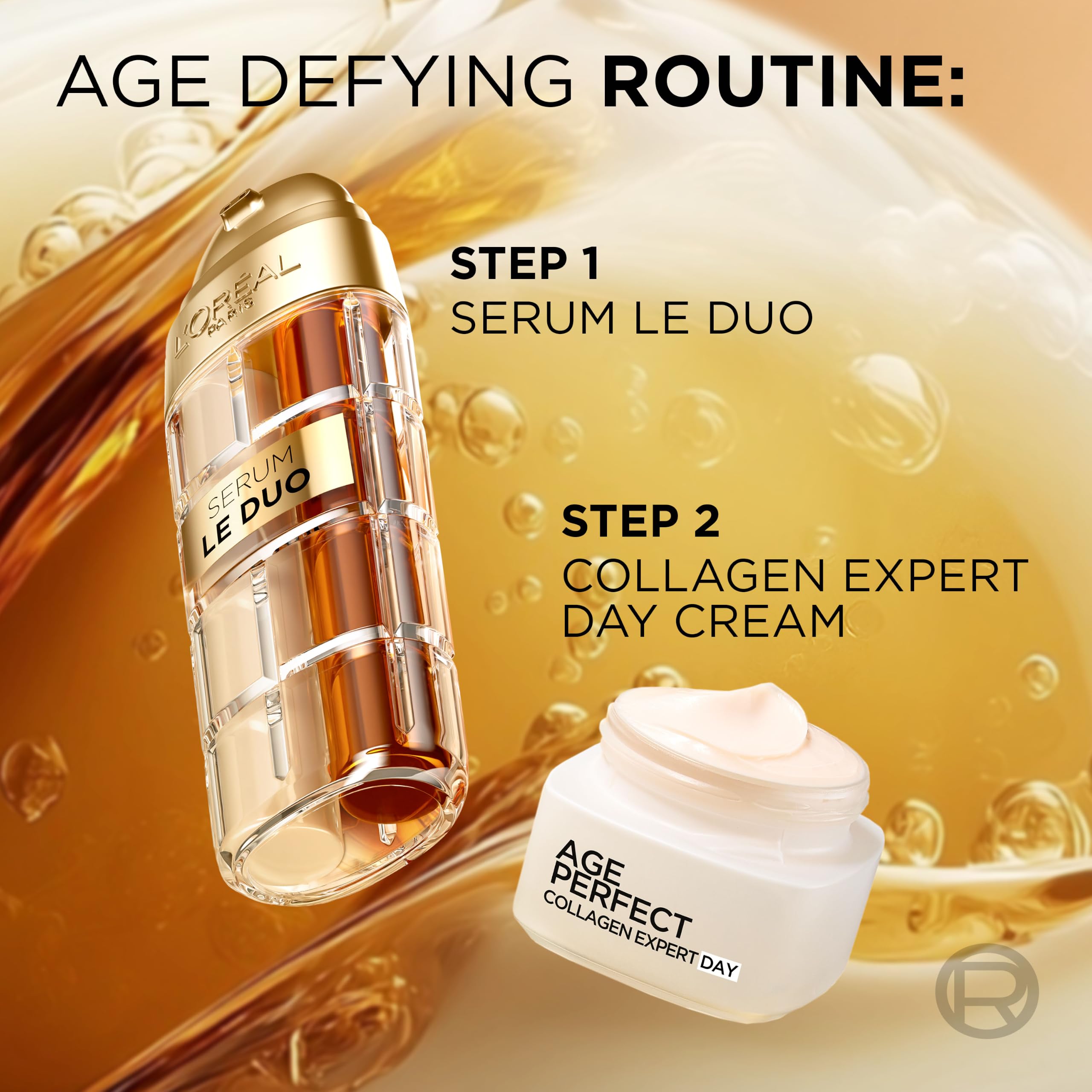 L'Oreal Paris Age Defying Face Serum - Collagen Peptide, Vitamin B3 & C - Instant Firmness & Radiance - 30ml - Damaged Box