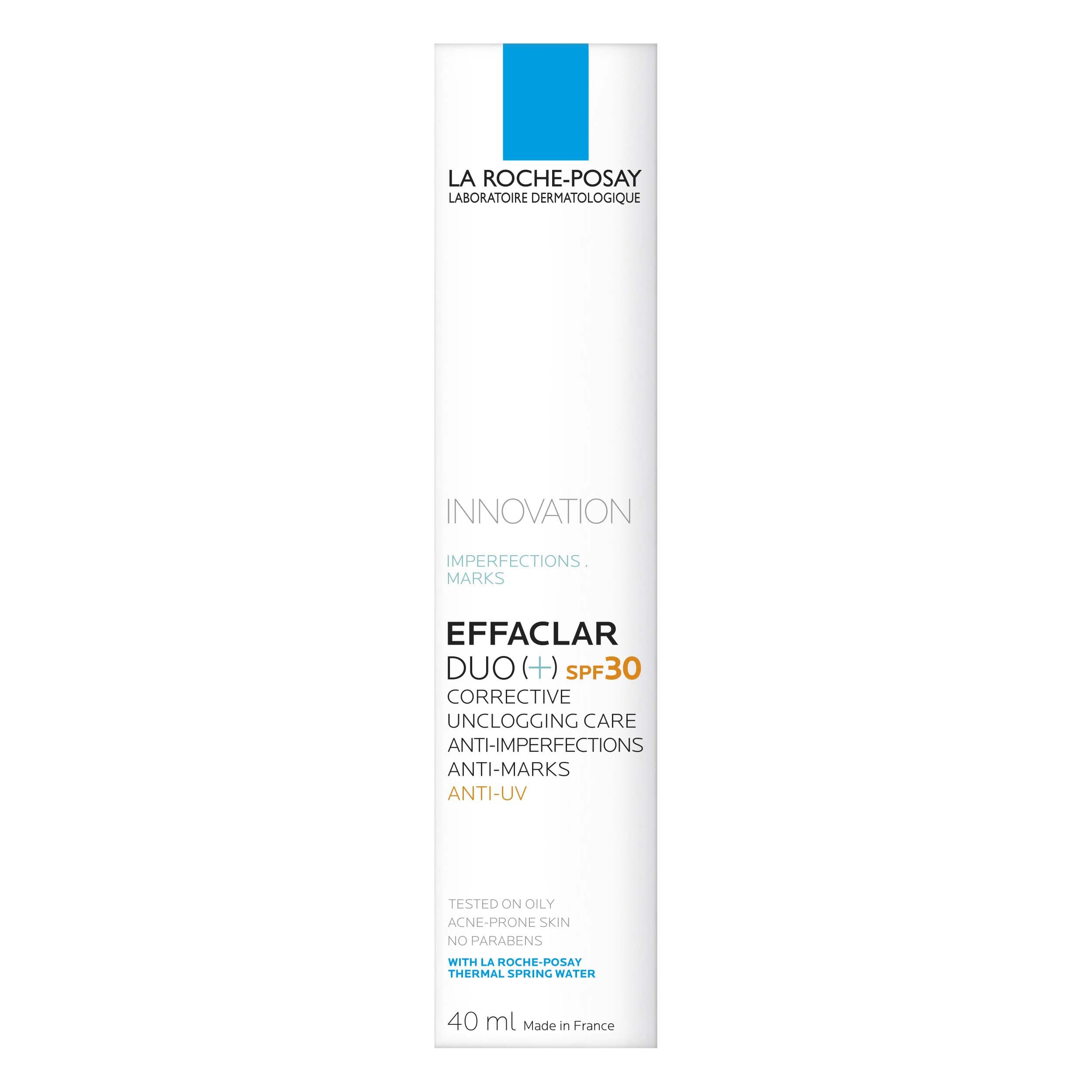 La Roche-Posay Effaclar Duo+M SPF30 Anti-Blemish Moisturiser, Dual Action Mattifying Face Cream for Oily and Blemish-Prone Skin, Reduces Appearance of Spots and Marks, 40ml - Damaged Box