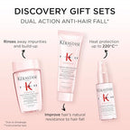K'erastase Genesis Travel-Size Discovery Gift Set, With Shampoo, Conditioner and Blow-Dry Spray, Nourishing and Fortifying Routine, For Weakened Hair, Infused with Ginger Root and Edelweiss Flower - Damaged Box