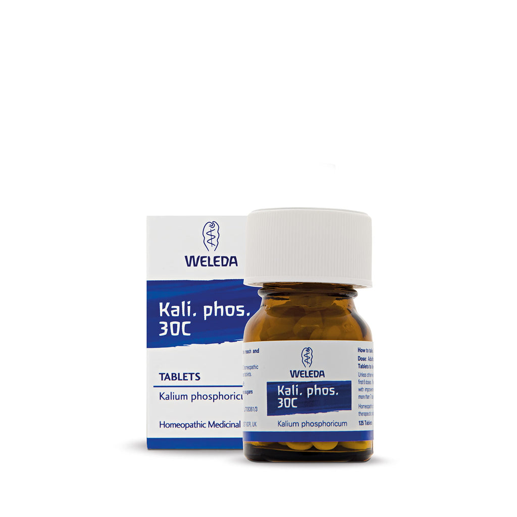 Weleda Kali. Phos. 30C Homeopathic Medicinal Product - Kalium Phosphoricum - Vegetarian - 125 Tablets - BBE 07/2028