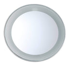Tweezerman 15x Magnifying LED Mini Mirror, Round Mirror Perfect for Tweezing, Contact Lens and Makeup Application Compact Travel Mirrors with Suction Cups (Pack of 1) - Damaged Box