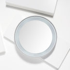 Tweezerman 15x Magnifying LED Mini Mirror, Round Mirror Perfect for Tweezing, Contact Lens and Makeup Application Compact Travel Mirrors with Suction Cups (Pack of 1) - Damaged Box