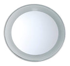 Tweezerman 15x Magnifying LED Mini Mirror, Round Mirror Perfect for Tweezing, Contact Lens and Makeup Application Compact Travel Mirrors with Suction Cups (Pack of 1) - Damaged Box