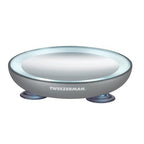Tweezerman 15x Magnifying LED Mini Mirror, Round Mirror Perfect for Tweezing, Contact Lens and Makeup Application Compact Travel Mirrors with Suction Cups (Pack of 1) - Damaged Box