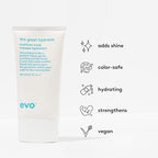 Evo The Great Hydrator Moisture Hair Mask - Moisturise, Add Softness & Shine, Nourishing & Hydrating Treatment for Dry Hair - 150ml / 5.1fl.oz - Damaged Box