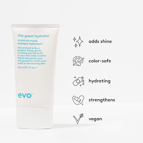 Evo The Great Hydrator Moisture Hair Mask - Moisturise, Add Softness & Shine, Nourishing & Hydrating Treatment for Dry Hair - 150ml / 5.1fl.oz - Damaged Box