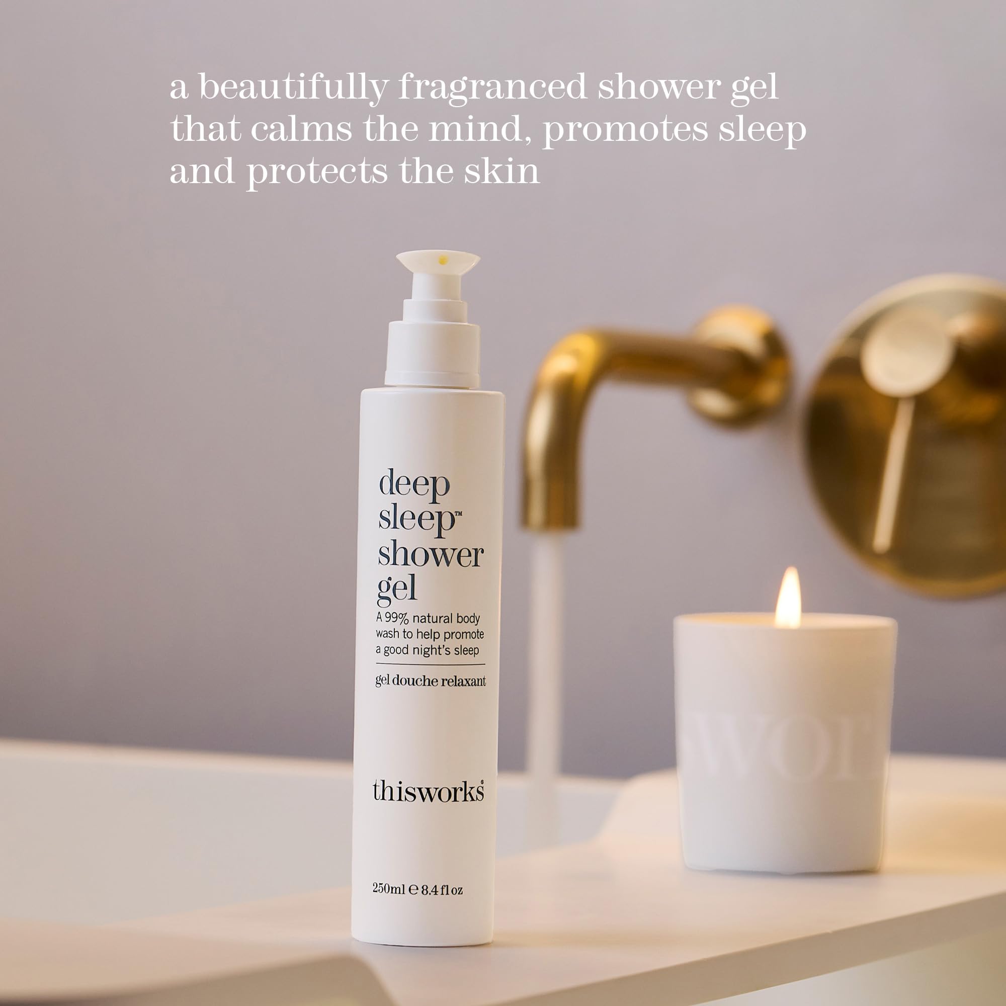 This Works Deep Sleep Shower Gel, 250 ml - Calming Body Wash with Lavender, Camomile and Vetivert Essential Oils - Sleep-Inducing Sulphate-Free Shower Gel for Men and Women