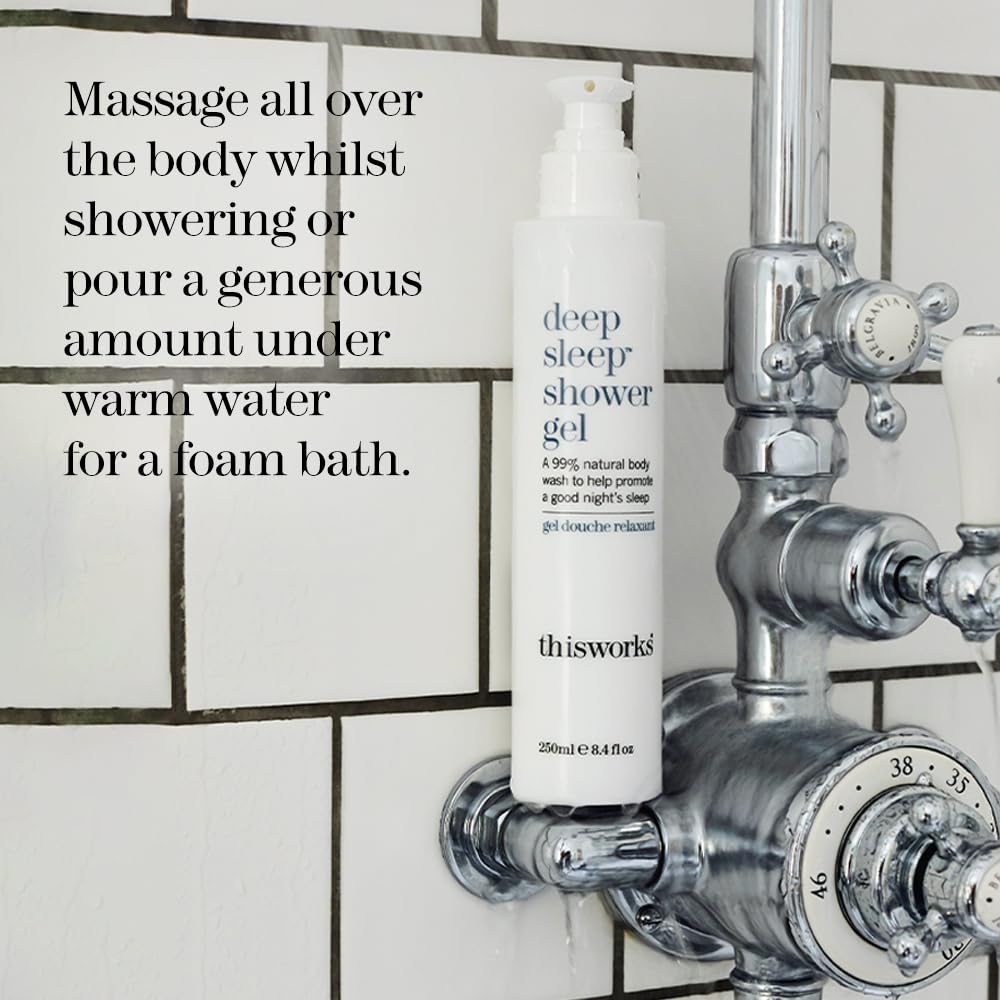 This Works Deep Sleep Shower Gel, 250 ml - Calming Body Wash with Lavender, Camomile and Vetivert Essential Oils - Sleep-Inducing Sulphate-Free Shower Gel for Men and Women