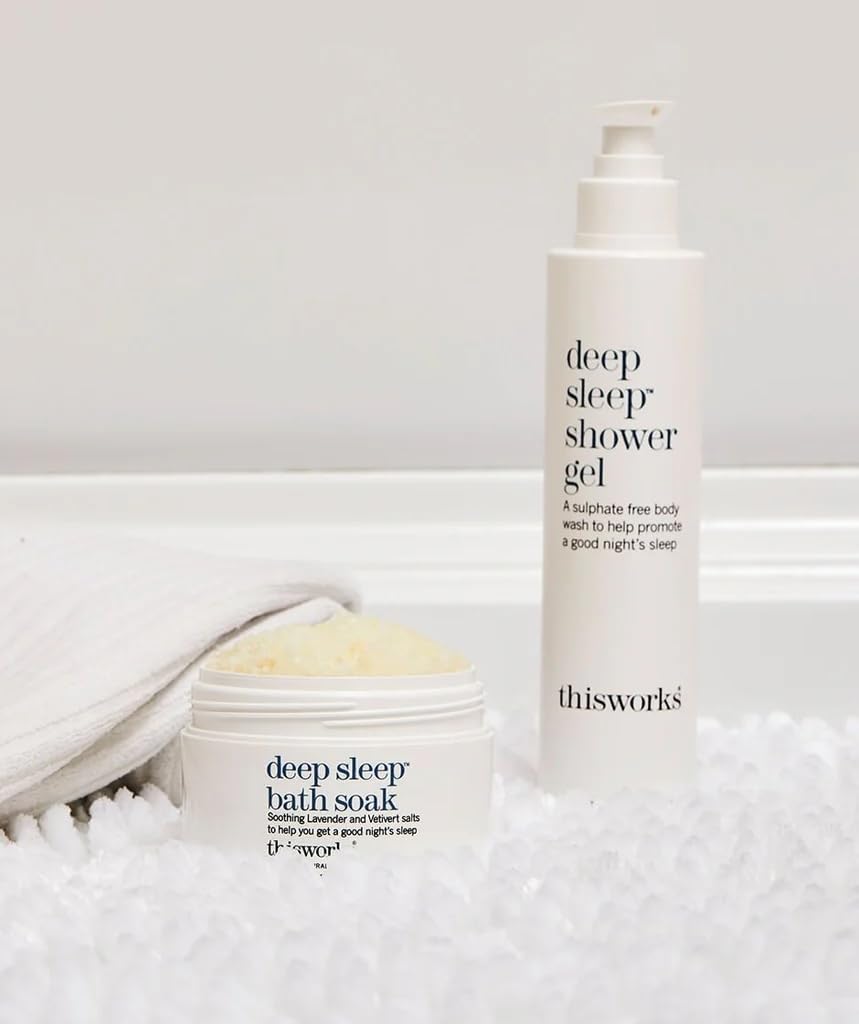 This Works Deep Sleep Shower Gel, 250 ml - Calming Body Wash with Lavender, Camomile and Vetivert Essential Oils - Sleep-Inducing Sulphate-Free Shower Gel for Men and Women