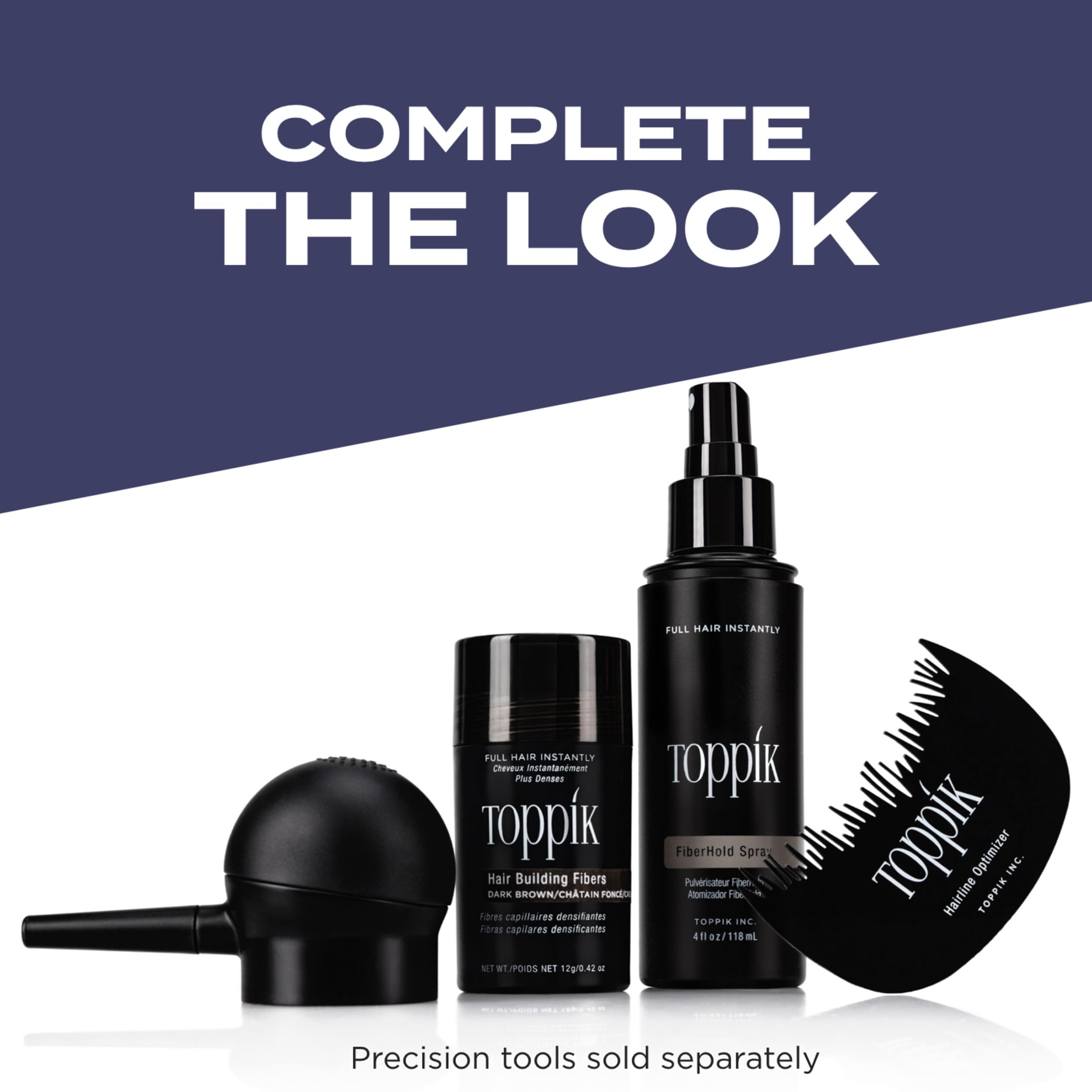 Toppik Hair Building Fibres Powder, for a Thicker-looking Hairline, Crown and Beard, Instant Thinning Concealer for Men and Women, Light Brown, 12 g