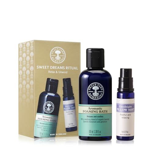 Neal's Yard Remedies Sweet Dreams Ritual Gift Set, Pillow Mist & Foaming Bath Wash With Essential Oils, Vegan & Cruelty-Free, Set of 2 - Damaged Box