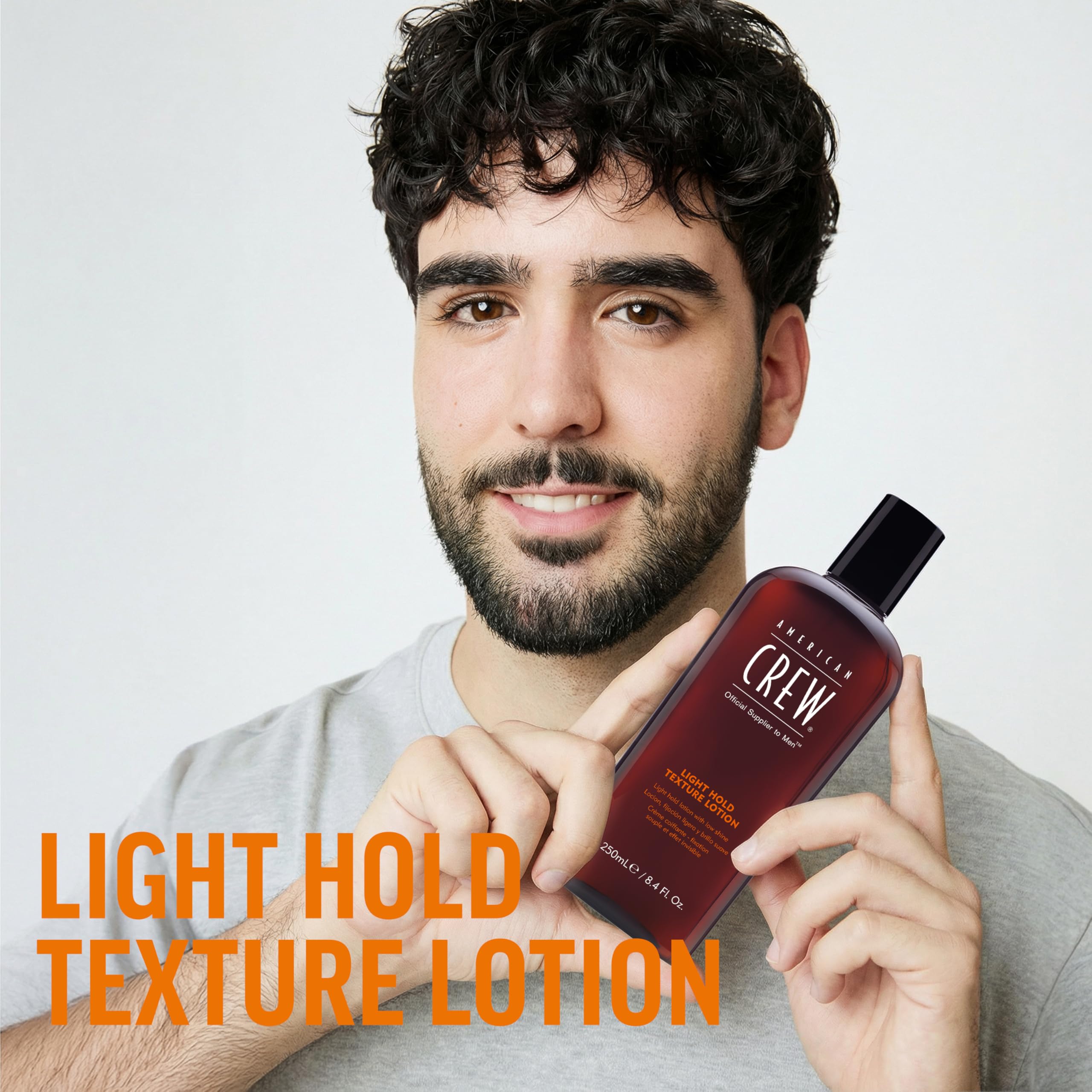 American Crew - Light Hold Texture Lotion, Low Hold Lotion with Natural Shine, Lightweight Control Cream that Adds Control to Fine Hair, Creates Fuller and More Manageable Hair, 250 ml - Damaged Box