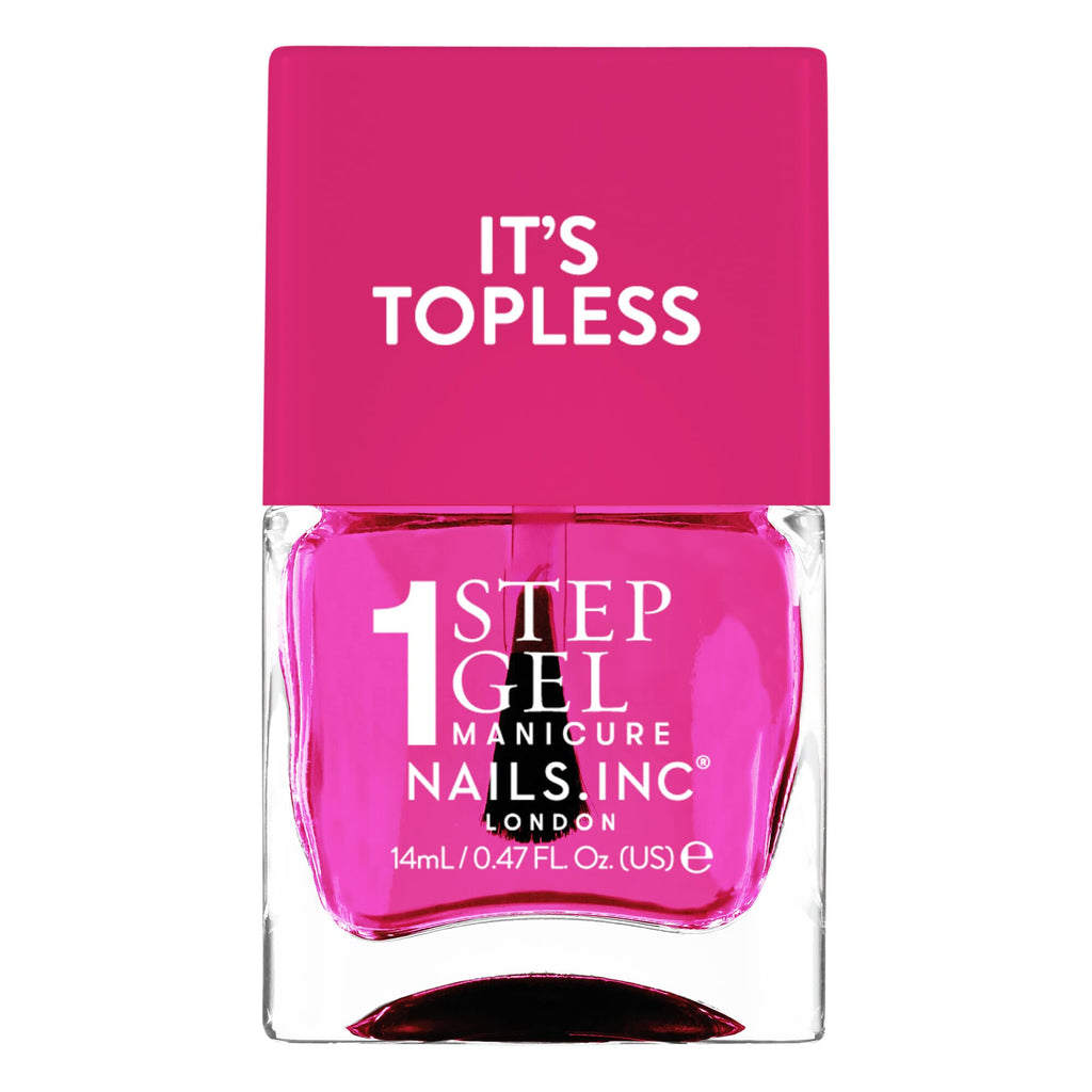 Nails Inc It's Topless Gel-Like Nail Polish, 4-in-1 Base Coat, Treatment, Colour & Top Coat, Long Lasting, Strong, Chip Free Nails, Glossy Salon Quality Manicure, Air Dry Nail Polish, Thea, 14 ML