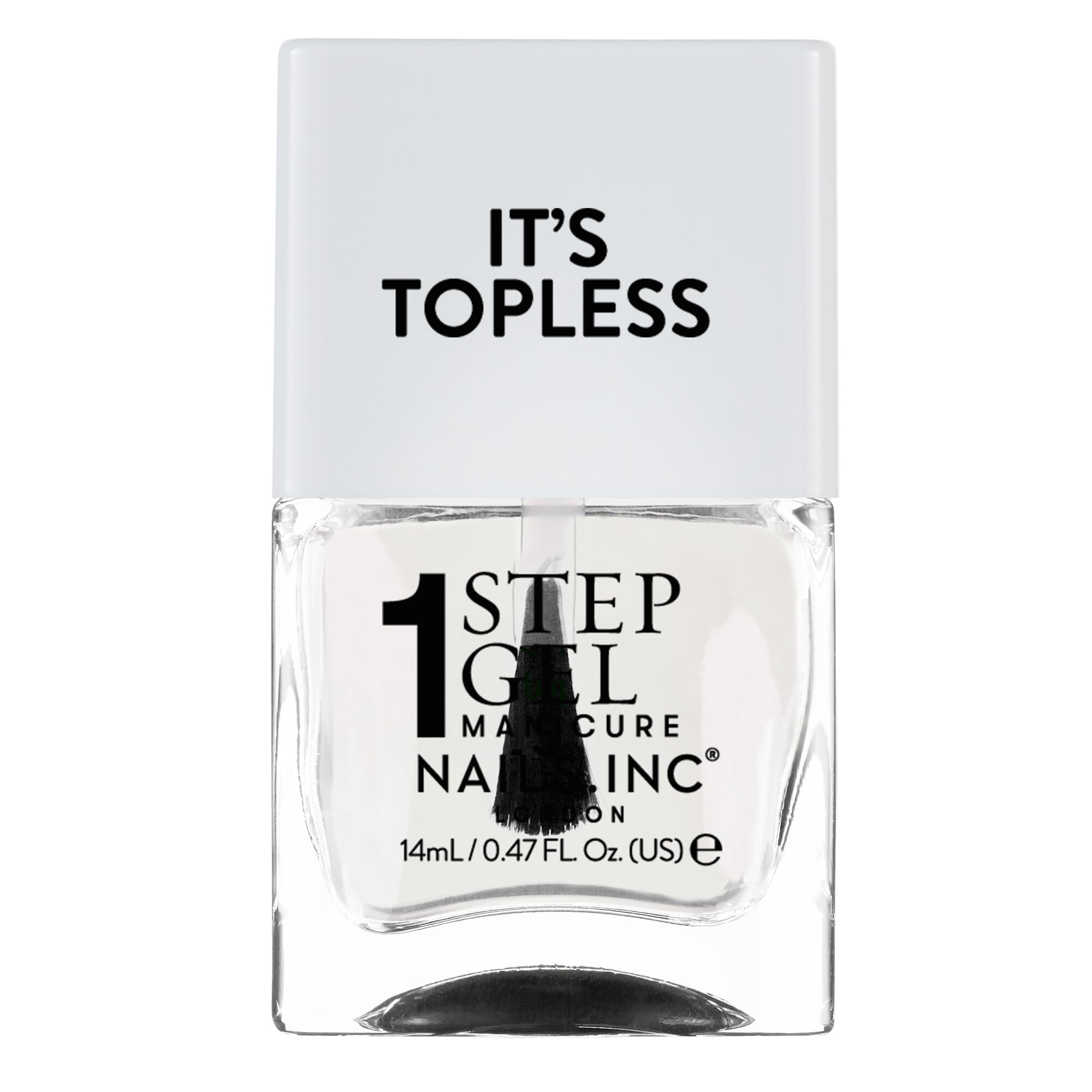 Nails Inc It's Topless Gel-Like Nail Polish, 4-in-1 Base Coat, Treatment, Colour & Top Coat, Long Lasting, Strong, Chip Free Nails, Glossy Salon Quality Manicure, Air Dry Nail Polish, Thea, 14 ML