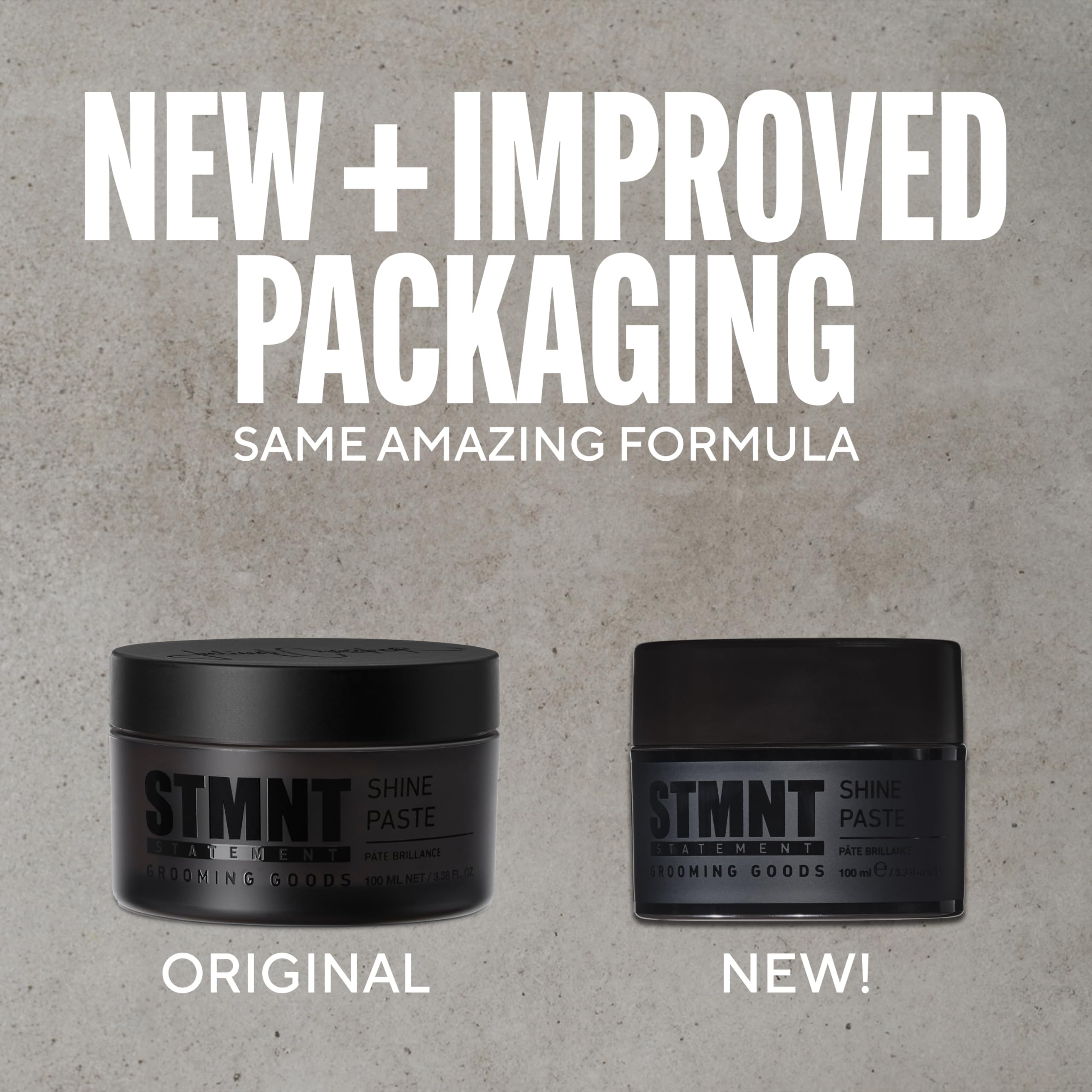 STMNT Grooming Goods Shine Paste | Natural Shine Finish | Strong Control | Non-Greasy Formula 100ml - Damaged Box