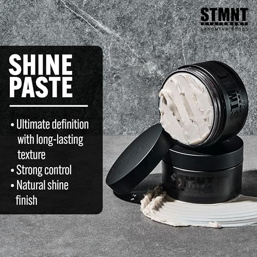 STMNT Grooming Goods Shine Paste | Natural Shine Finish | Strong Control | Non-Greasy Formula 100ml - Damaged Box