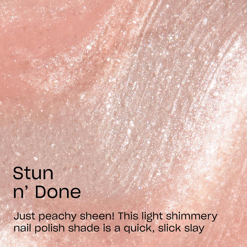 OPI RapiDryTM Quick-Dry Lacquer - Stun n' Done Peach Shimmer Nail Polish - Vegan, Fast Drying & Smudge-proof in 60 Seconds (9ml)