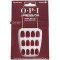 OPI xPRESS/ON Malaga Wine - Dark Red Short Round Press On Nails - With Nail Glue - Long Lasting, Reusable & Non-Damaging Short False Nails - Damaged Box